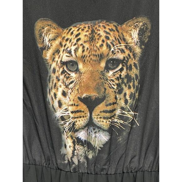 Forever 21 Womens Sleeveless Fierce Leopard Front Midi Dress, Black, SZ Medium - Picture 8 of 9